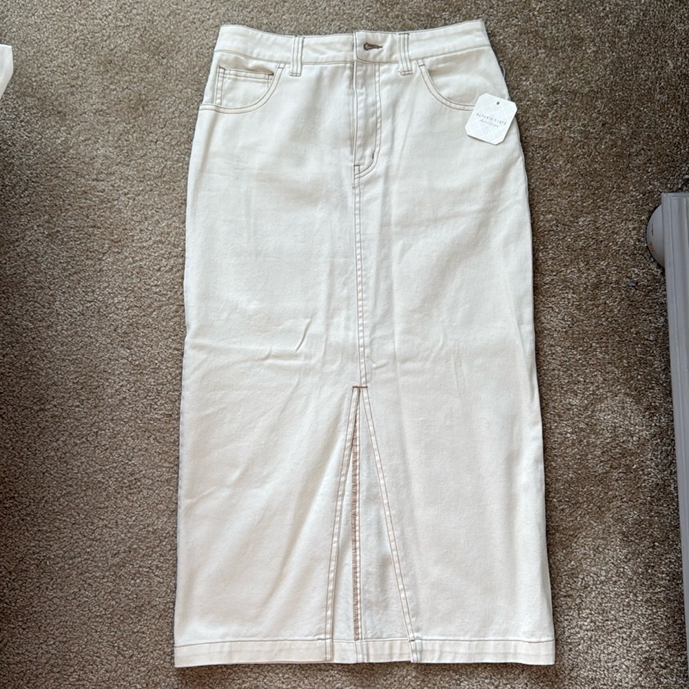 NWT! Altar’d State Midi Denim Skirt